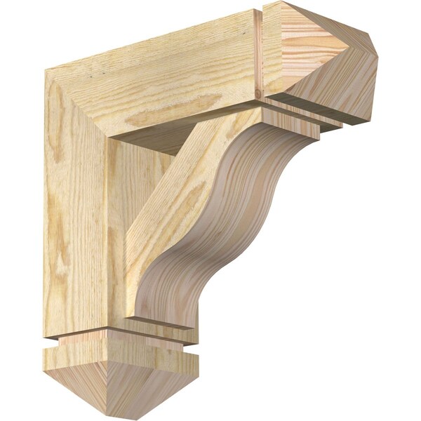 Ekena Millwork Funston Arts and Crafts Rough Sawn Bracket w/ Offset Brace, Douglas Fir, 6"W x 16"D x 16"H BKT0604X16X16FST03RDF - main
